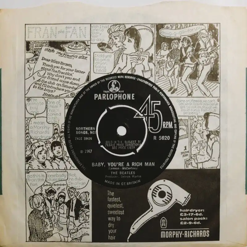 Baby You're A Rich Man single artwork (B-side, 1967)