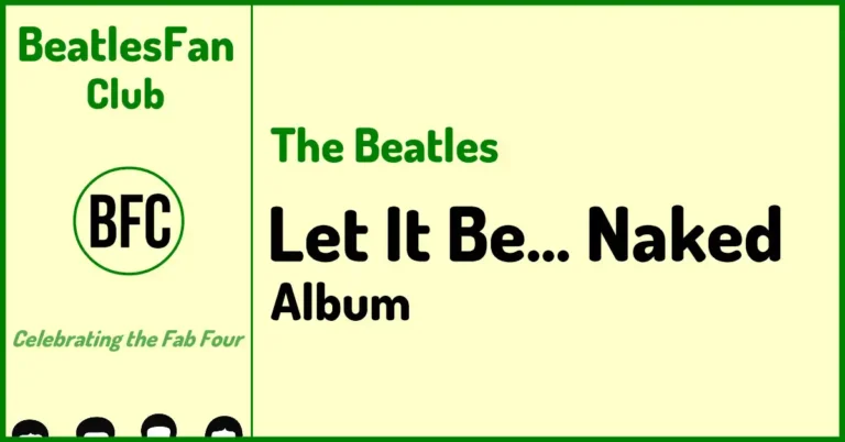 Banner for Let It Be… Naked (2003), a Beatles album review. Cream background with green border and title text.