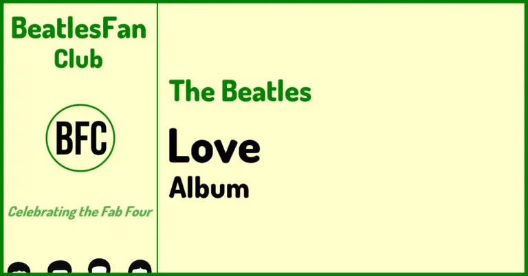 Beatles Love album banner showing 2006 remix project produced by George Martin.