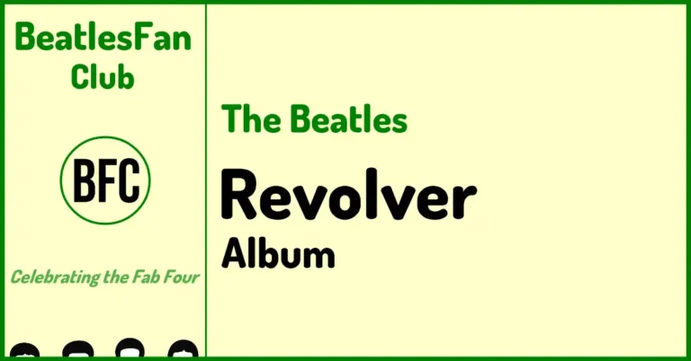 Revolver album banner - cream background with green border and Beatles Fan Club logo
