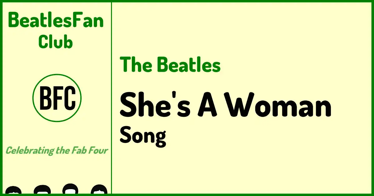 The Beatles She's A Woman single song 1964 banner