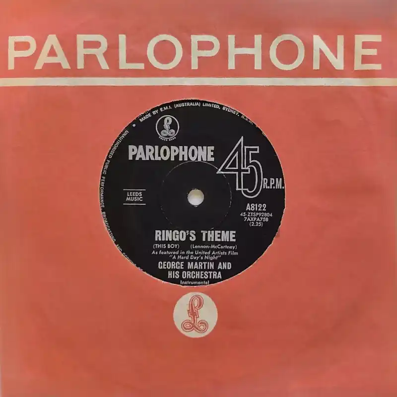 George Martin And His Orchestra "Ringo's Theme (This Boy)" Australian Parlophone 45 single in orange sleeve