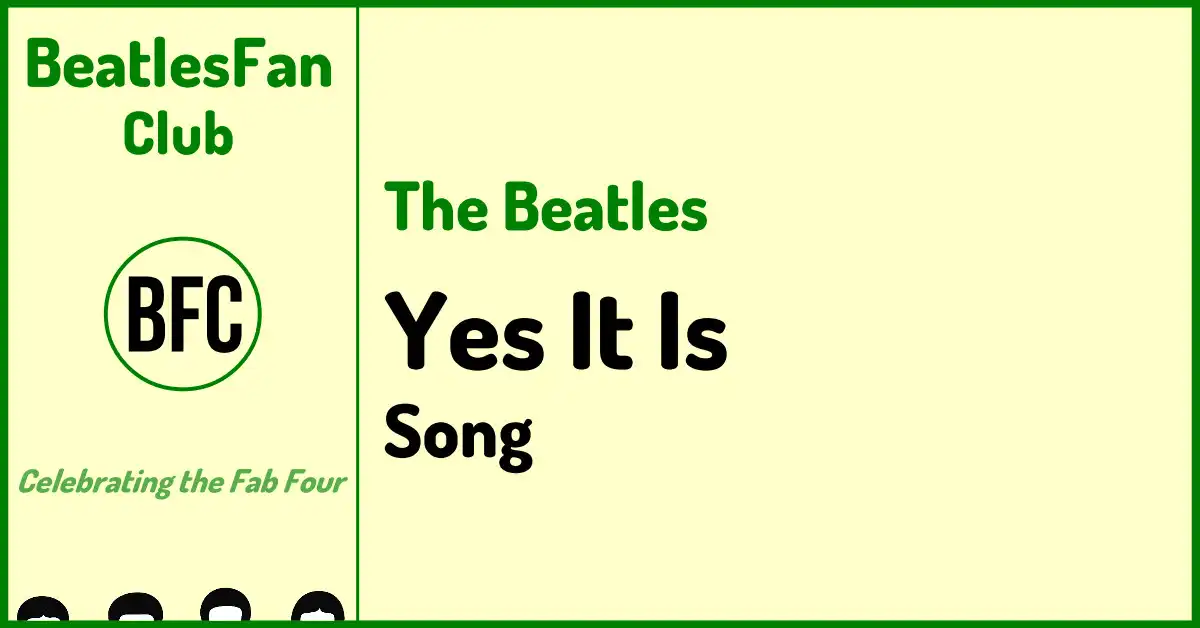 The Beatles Yes It Is song banner
