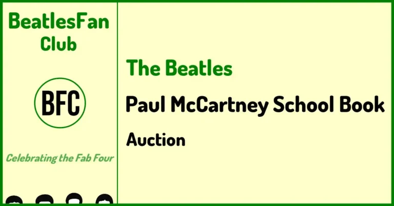 The Beatles Paul McCartney school book auction banner