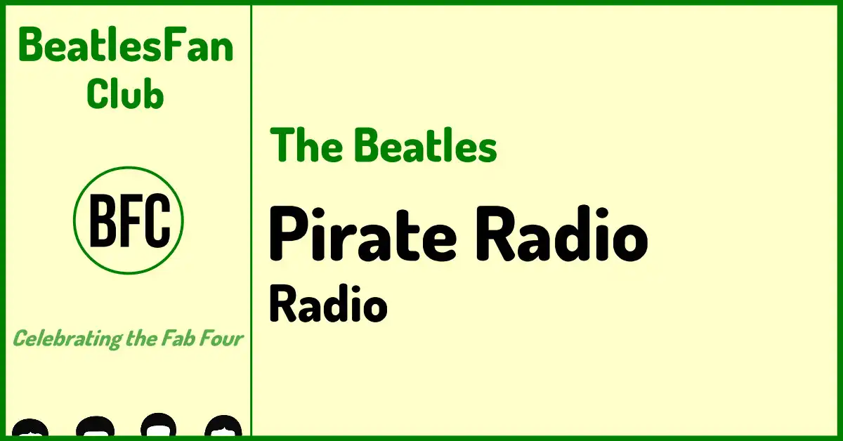 Beatles Fan Club cream banner for the 1960s pirate radio page