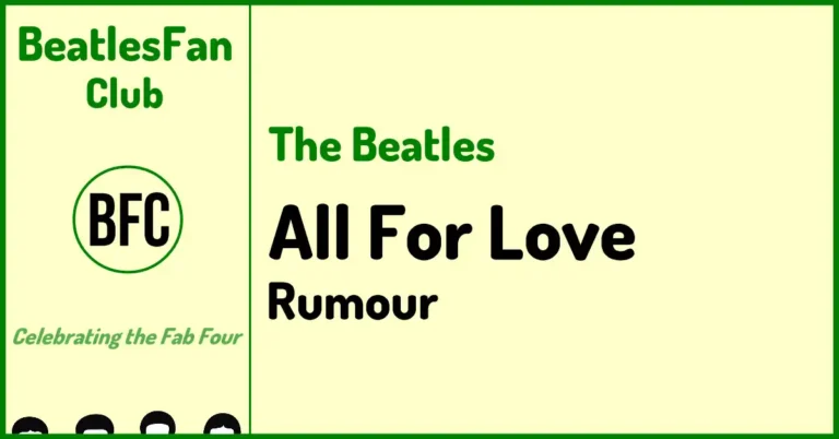 Beatles Fan Club banner for All For Love rumoured Beatles song