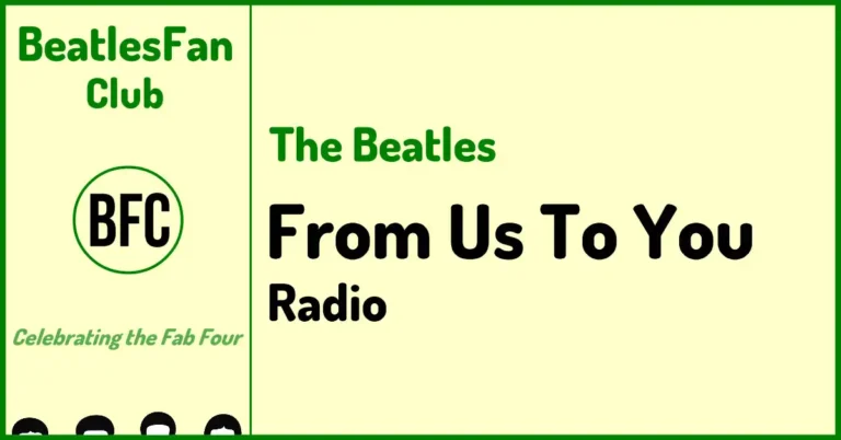 Beatles Fan Club cream banner for the From Us To You radio show page