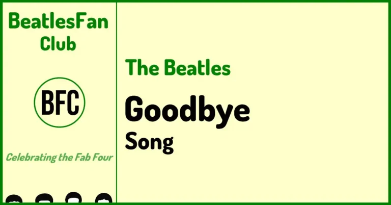 Beatles Fan Club banner for Goodbye