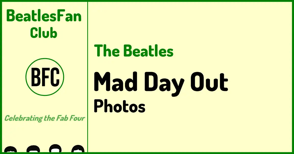 Beatles Fan Club cream banner for the Mad Day Out page