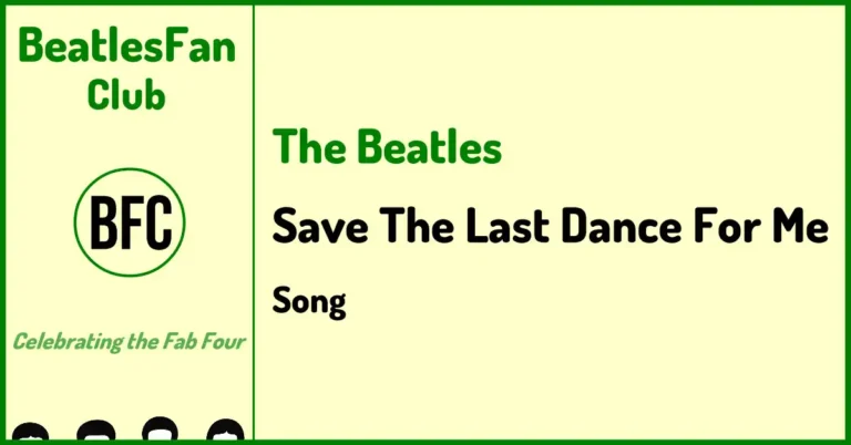 Beatles Fan Club cream banner for the Save The Last Dance For Me page