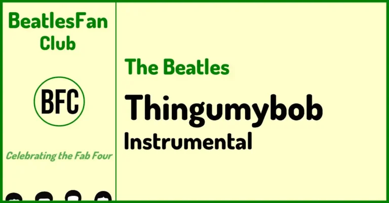 Beatles Fan Club Thingumybob instrumental banner with cream background and green border