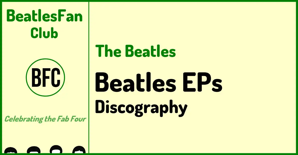 Beatles EPs banner with cream background and Beatles Fan Club logo