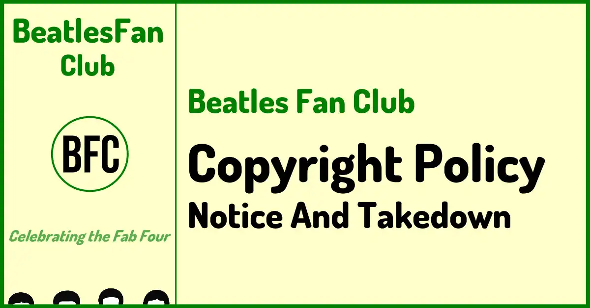 Beatles Fan Club Copyright Policy banner