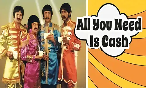 The Rutles – All You Need Is Cash (1978) parody film poster satirising The Beatles’ career and Beatlemania.