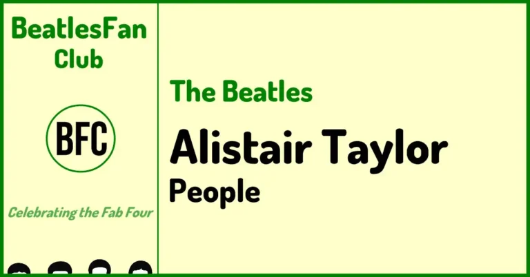 Alistair Taylor (1935–2004), Beatles assistant and Apple Corps general manager – BeatlesFan.Club banner.