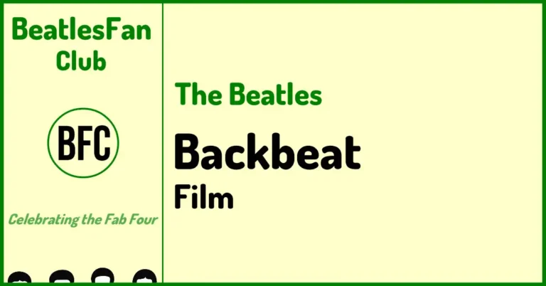 Cream BeatlesFan.Club banner for Backbeat film with the Beatles Fan Club logo.