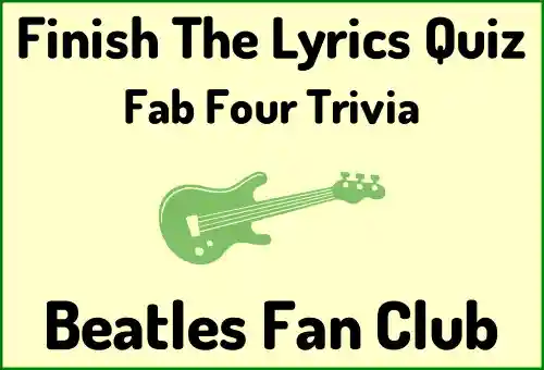 Finish The Lyrics Quiz hub banner linking to the Finish The Lyrics Quiz page.