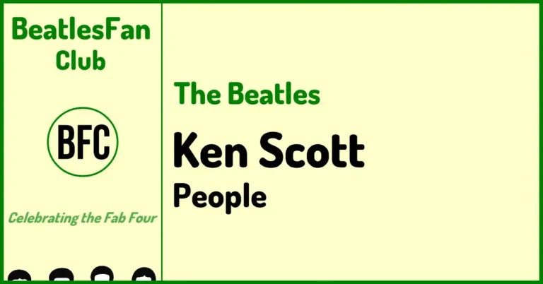 Cream BeatlesFan.Club banner for Ken Scott with the Beatles Fan Club logo.
