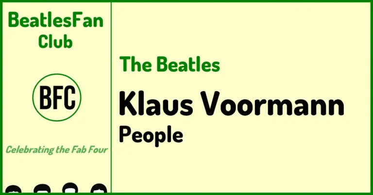 Cream BeatlesFan.Club banner for Klaus Voormann with the Beatles Fan Club logo.