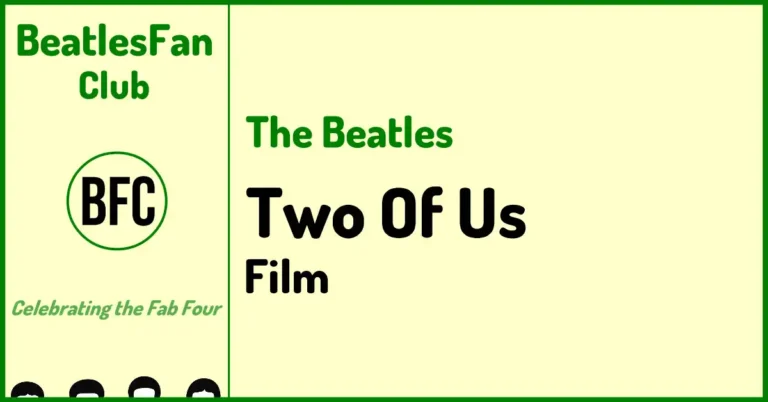 Cream BeatlesFan.Club banner for Two of Us film with the Beatles Fan Club logo.