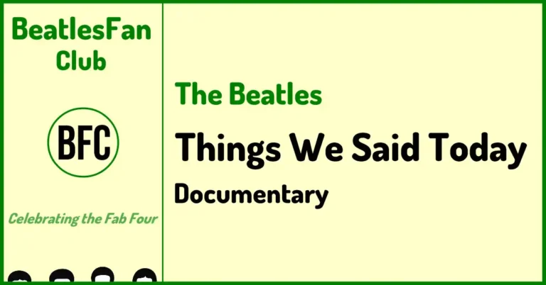 Cream BeatlesFan.Club banner for TWST / Things We Said Today documentary film with the Beatles Fan Club logo.