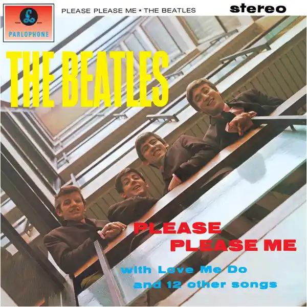 Please Please Me album cover by the Beatles.