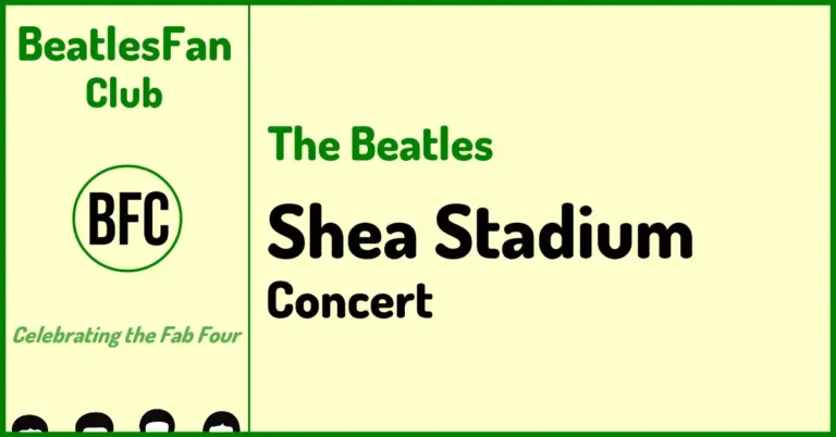 Cream BeatlesFan.Club banner for The Beatles at Shea Stadium, the landmark 1965 stadium concert in New York.